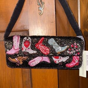 Beaded Cowboy Boot Bag